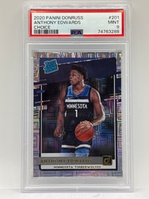 2020 PANINI DONRUSS ANTHONY EDWARDS CHOICE RATED ROOKIE CARD GRADED PSA MINT 9
