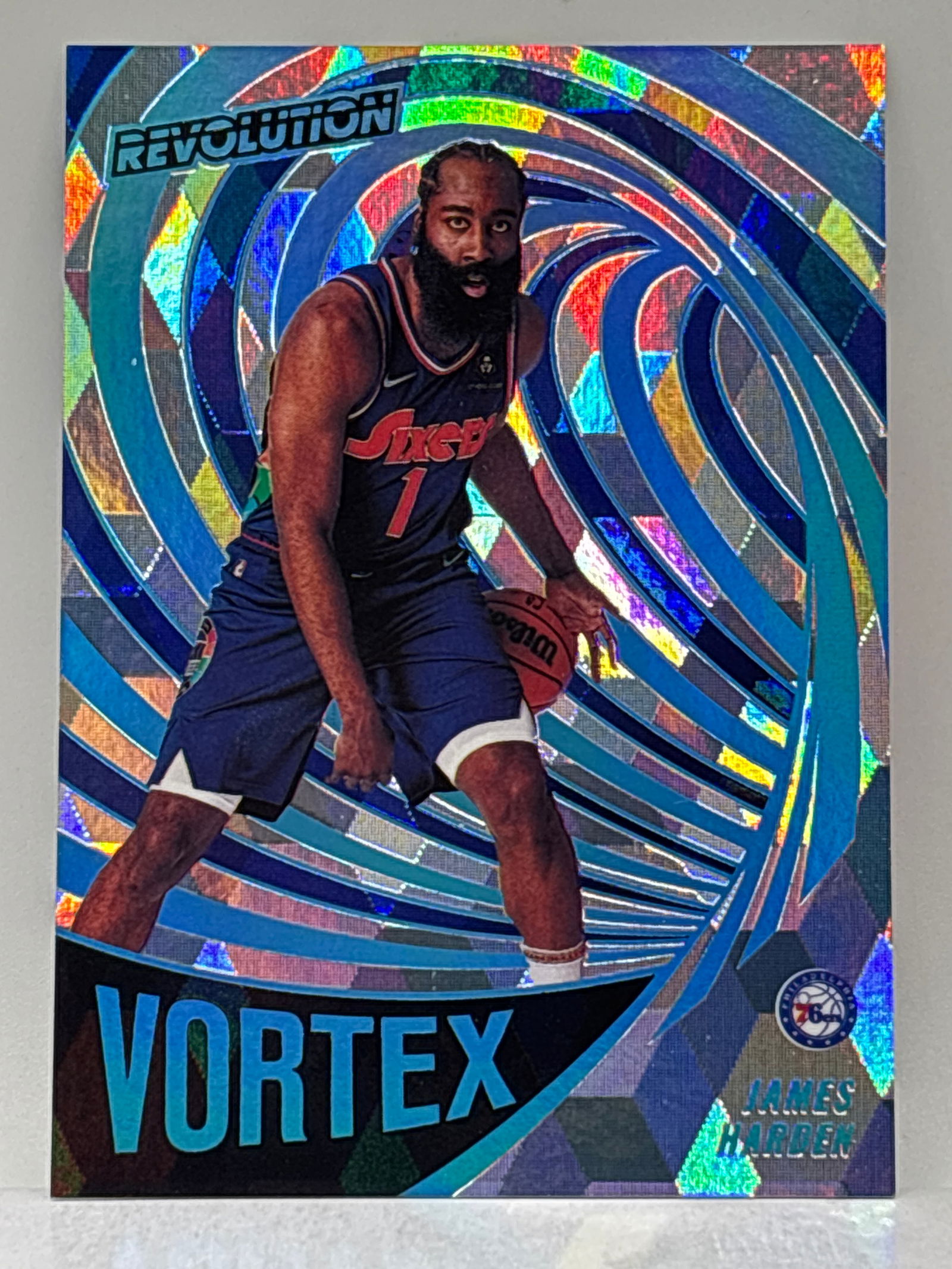 26/50!! 2021-22 PANINI REVOLUTION JAMES HARDEN CUBIC VORTEX SP (1 of 5)