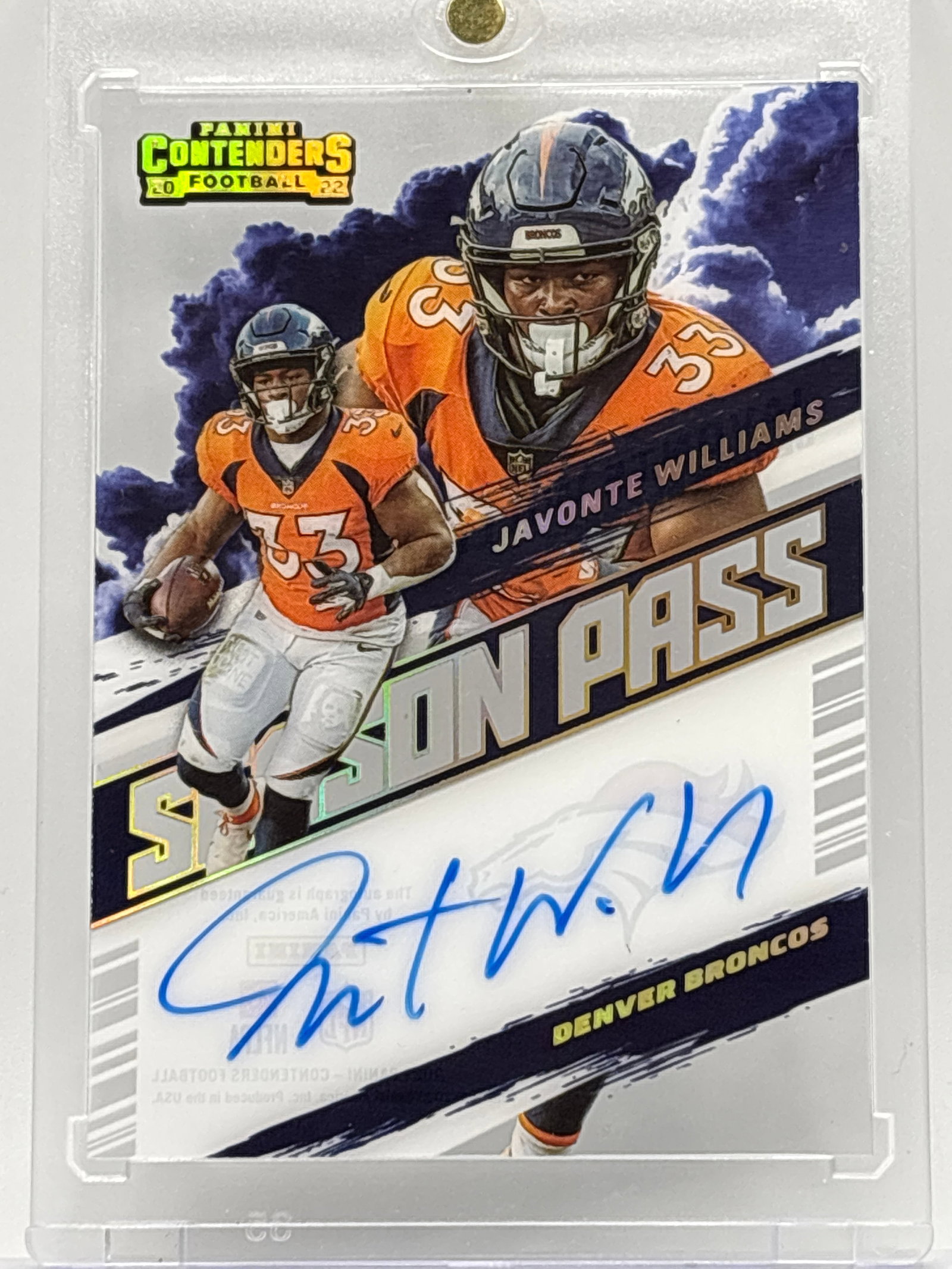 2022 PANINI CONTENDERS JAVONTE WILLIAMS ON-CARD AUTOGRAPHED SEASON PASS: THE HOBBY BOX