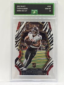 CASE HIT!! 2022 PANINI SELECT TYLER ALLGEIR ZEBRA WAVE PRIZM HOLO DIE-CUT ROOKIE CARD GEM MINT 10
