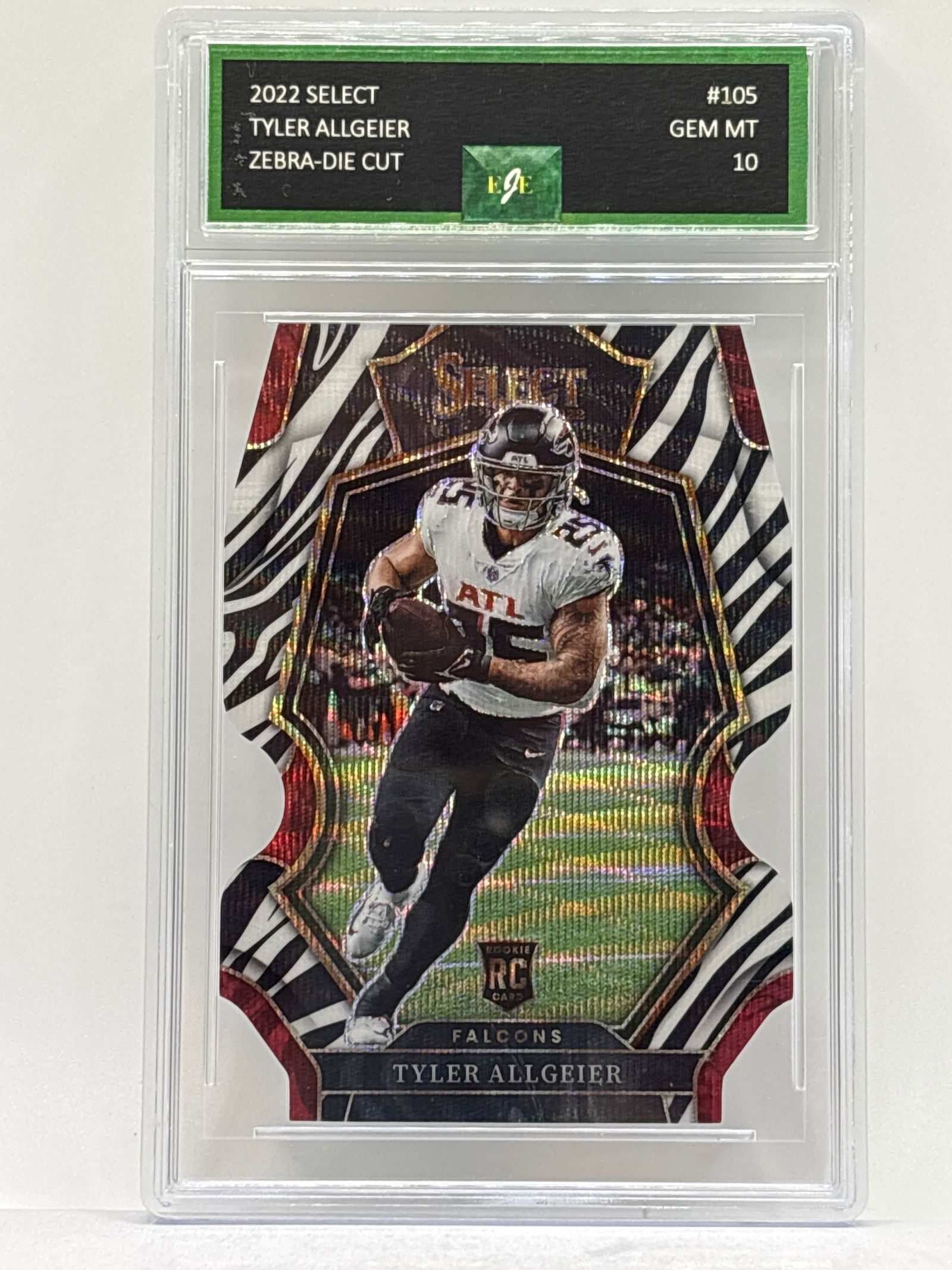 CASE HIT!! 2022 PANINI SELECT TYLER ALLGEIR ZEBRA WAVE PRIZM HOLO DIE-CUT ROOKIE CARD GEM MINT 10 (1 of 3)