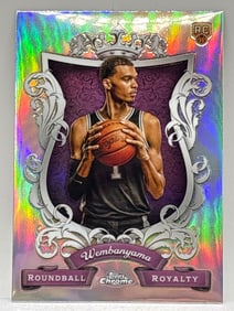 2024 TOPPS CHROME VICTOR WEMBANYAMA ROUNDBALL ROYALTY ROOKIE CARD INSERT