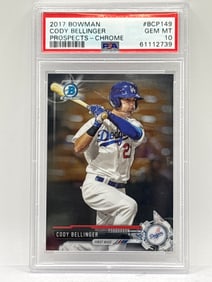 2017 BOWMAN CHROME CODY BELLINGER PROSPECTS ROOKIE CARD GRADED GEM MINT 10