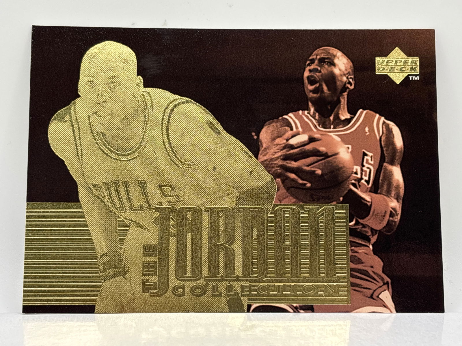 RARE 5x3 1/2” 1996 UPPER DECK THE JORDAN COLLECTION GOLD MICHAEL JORDAN AMAZING PERFORMANCES (1 of 3)