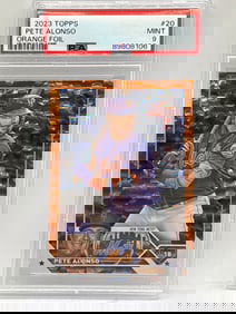 40/299!! 2023 TOPPS SERIES ONE PETE ALONSO ORANGE FOIL SP GRADED PSA MINT 9