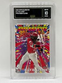 2025 TOPPS CELEBRATION ELLY DE LA CRUZ POWER PLAYERS INSERT GRADED GMA GEM MINT 10