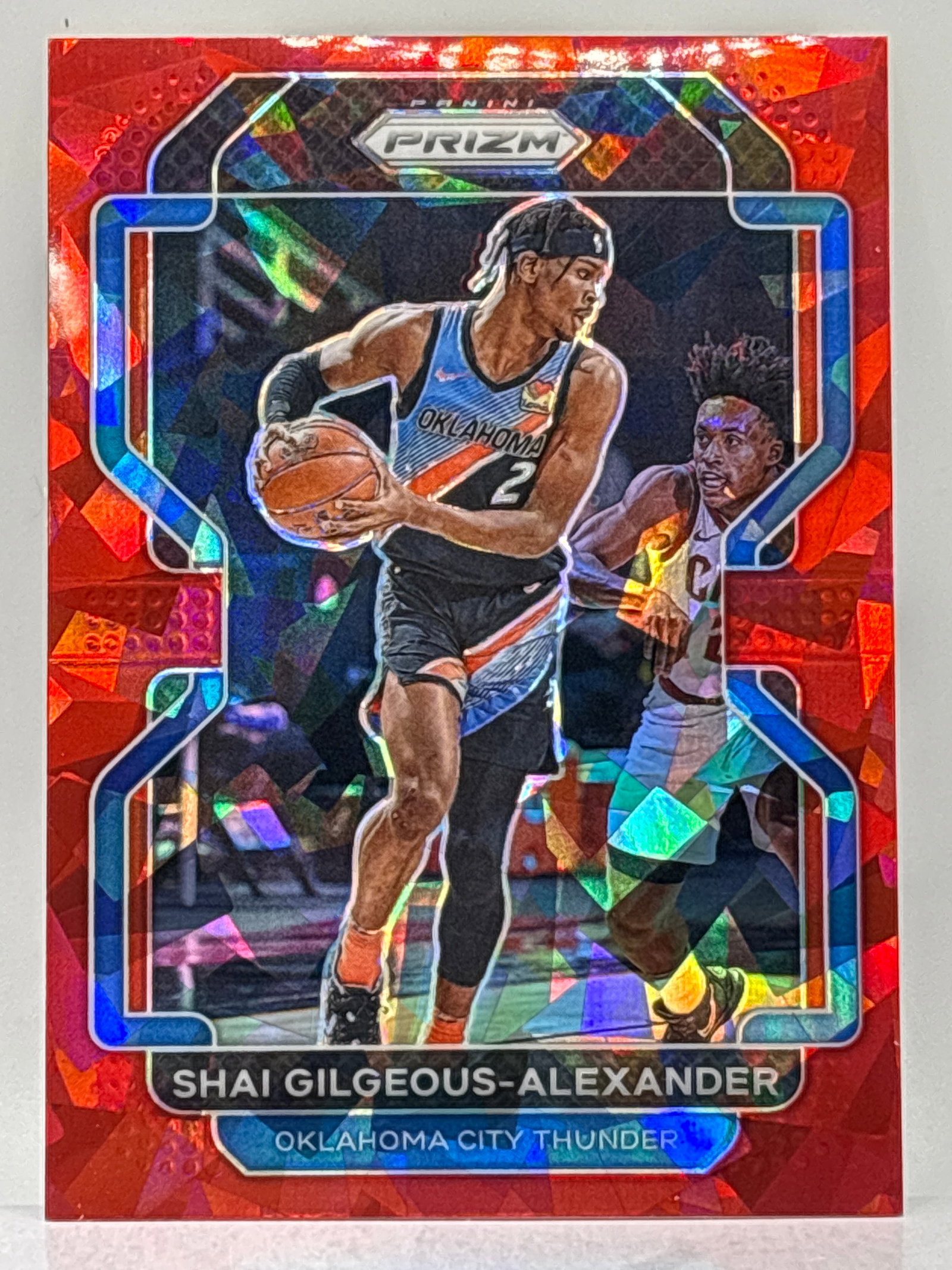 2021-22 PANINI PRIZM SHAI GILGEOUS-ALEXANDER RED CRACKED ICE PRIZM HOLO SP: THE HOBBY BOX