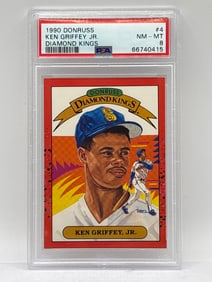 1990 DONRUSS KEN GRIFFEY JR DIAMOND KINGS ROOKIE CARD GRADED PSA NM-MT 8
