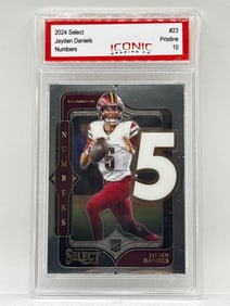 2024 PANINI SELECT JAYDEN DANIELS NUMBERS ROOKIE CARD GRADED PRISTINE 10