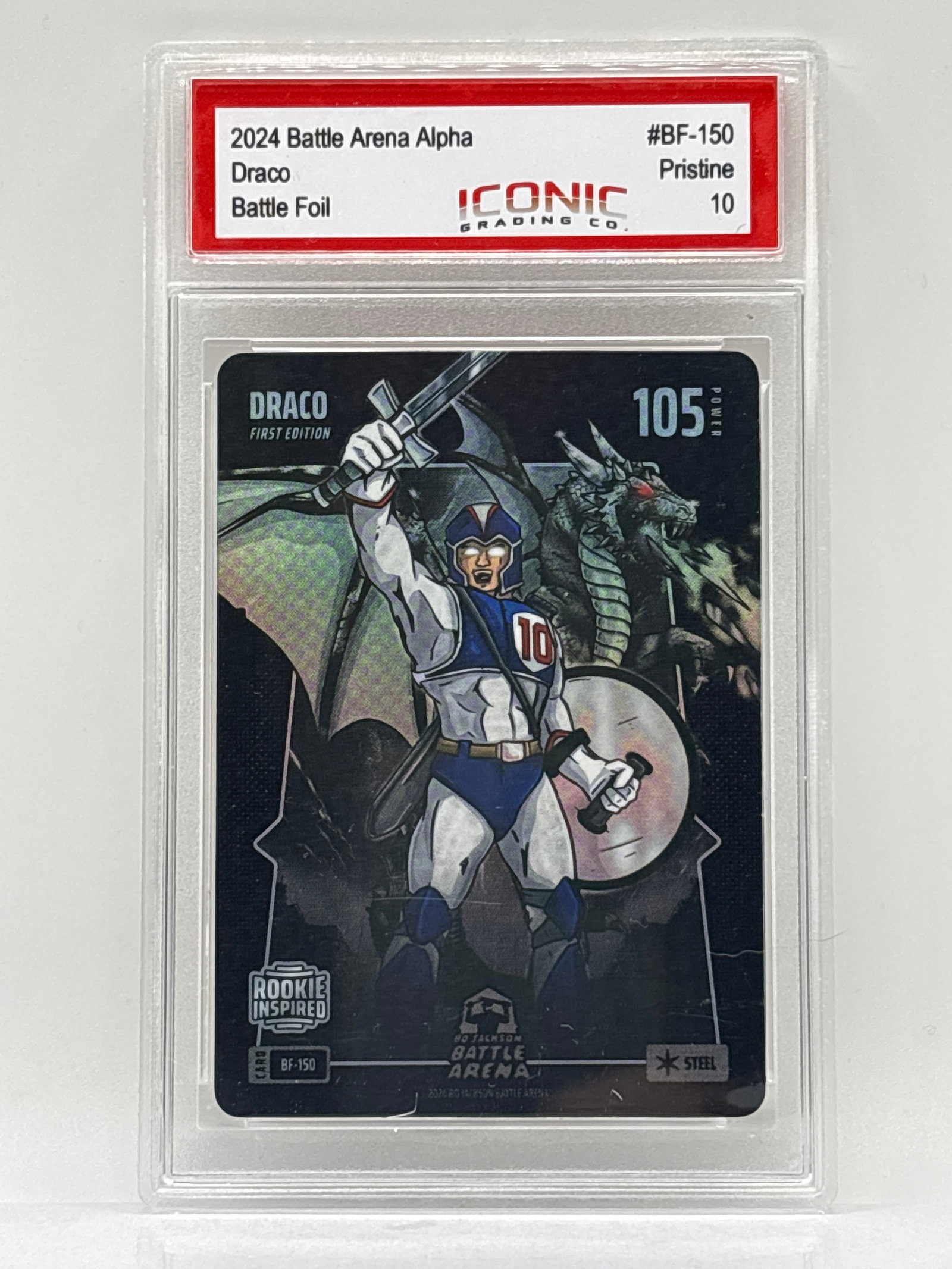 NEW BO JACKSONS 2024 BATTLE ARENA ALPHA DRAKE MAYE DRACO BATTLE FOIL GRADED PRISTINE 10: THE HOBBY BOX