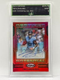 89/99!! 2023 PANINI CERTIFIED POTENTIAL TREYLON BURKE AUTOGRAPHED ROOKIE CARD GRADED MINT 9