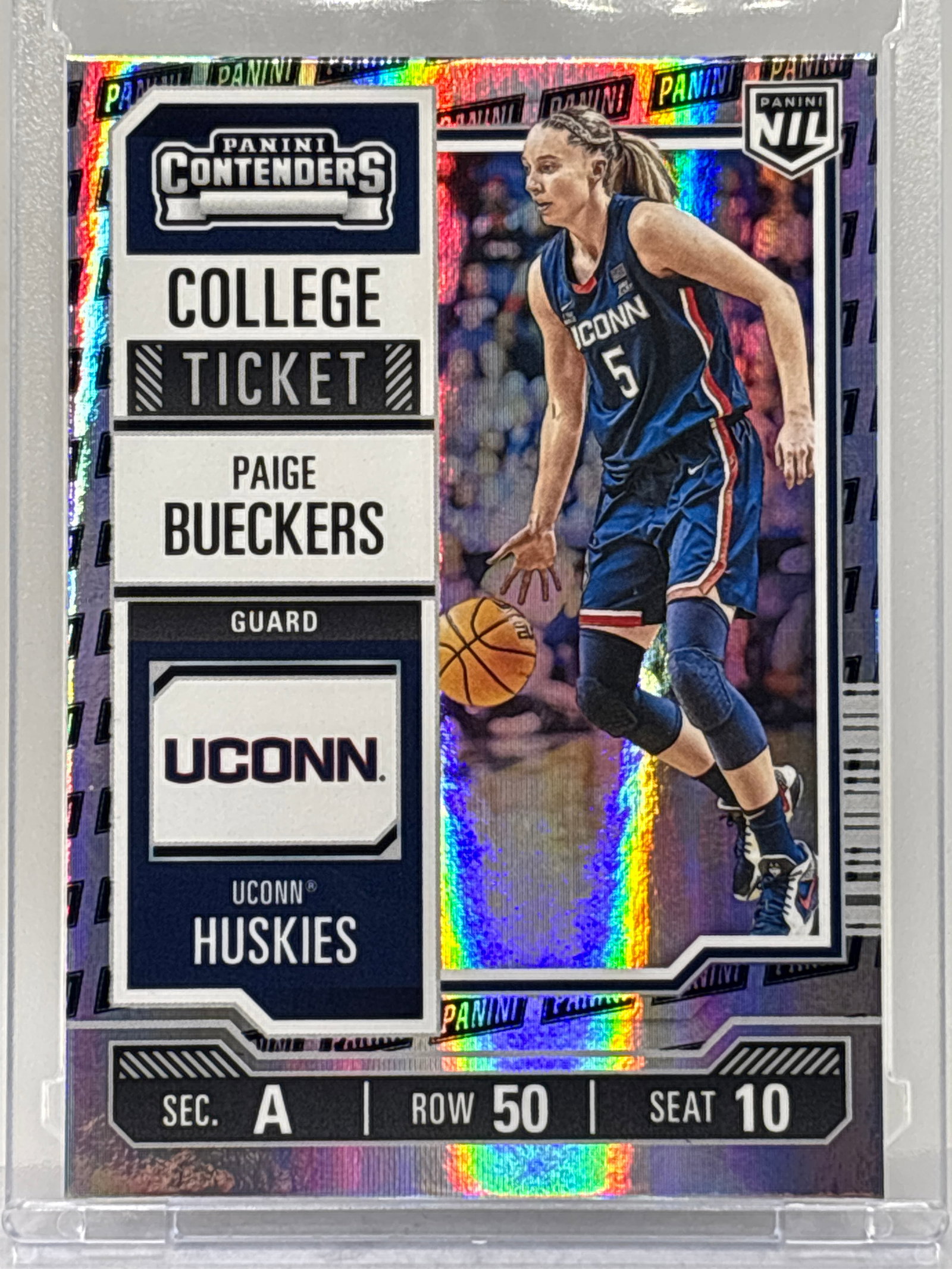 2024-25 PANINI NIL PAIGE BUECKERS COLLEGE TICKET SILVER FOIL ROOKIE CARD: THE HOBBY BOX