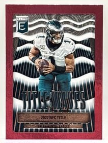 2023 PANINI DONRUSS ELITE JALEN HURTS PINK TITLE WAVES INSERT