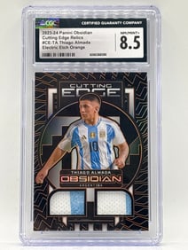 69/99!! 2023-24 PANINI OBSIDIAN CUTTING EDGE RELICS THIAGO ALMADA ELECTRIC ORANGE DOUBLE PATCH 8.5