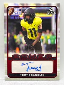 EXTREMELY RARE 9/10!! 2021 LEAF PRO SET POWER TROY FRANKLIN AUTOGRAPHED ROOKIE CARD