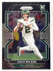 2021 PANINI CHRONICLES PRIZM ZACH WILSON PRIZM BLACK ROOKIE CARD