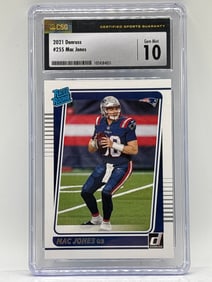 2021 PANINI DONRUSS MAC JONES RATED ROOKIE CARD GRADED CSG GEM MINT 10