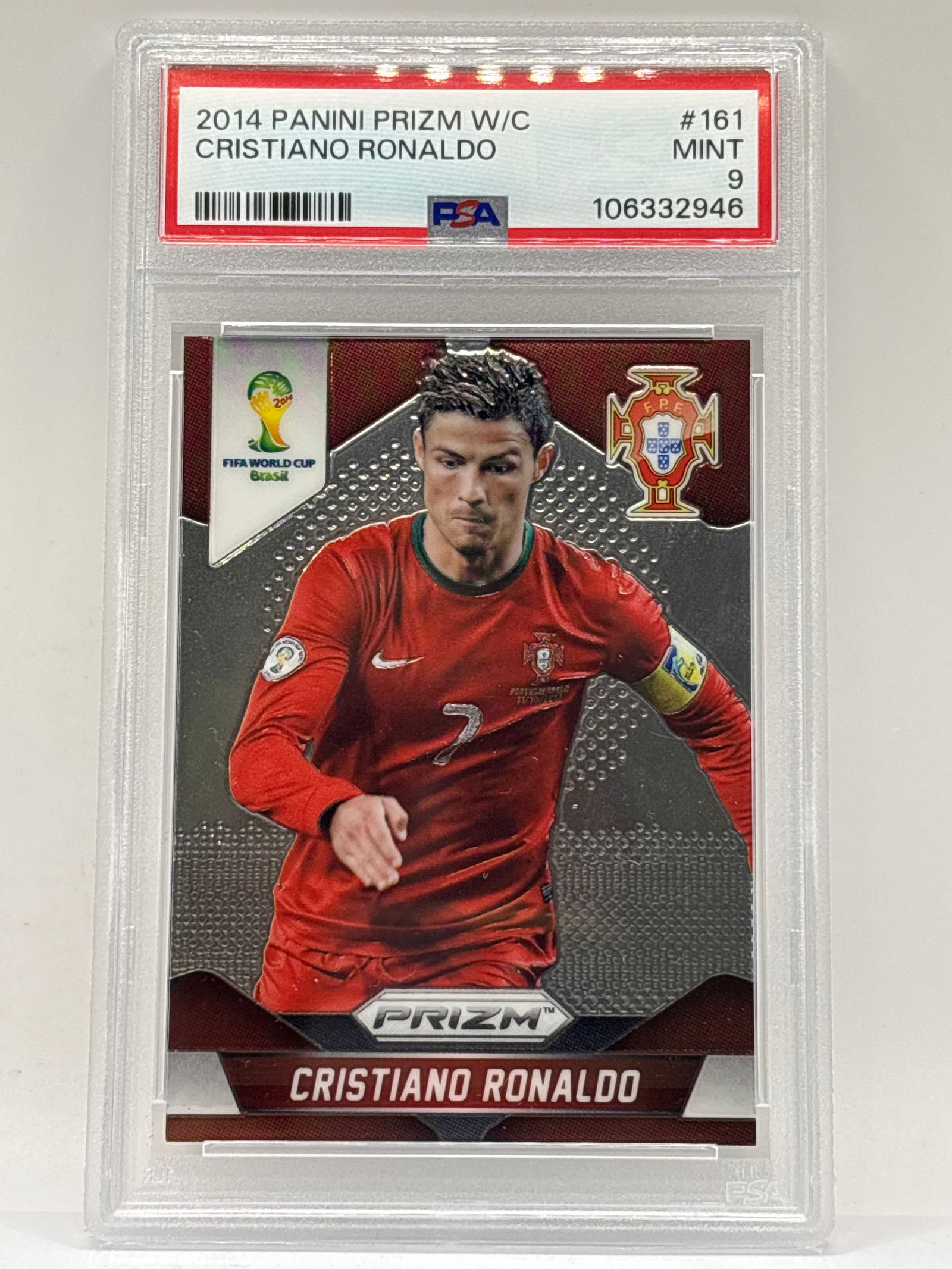 2014 PANINI PRIZM FIFA WORLD CUP CRISTIANO RONALDO GRADED PSA MINT 9 (1 of 3)