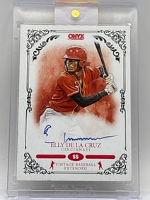 2022 ONYX AUTHENTICATED VINTAGE BASEBALL EXTENDED ELLY DE LA CRUZ ON-CARD AUTOGRAPHED RC