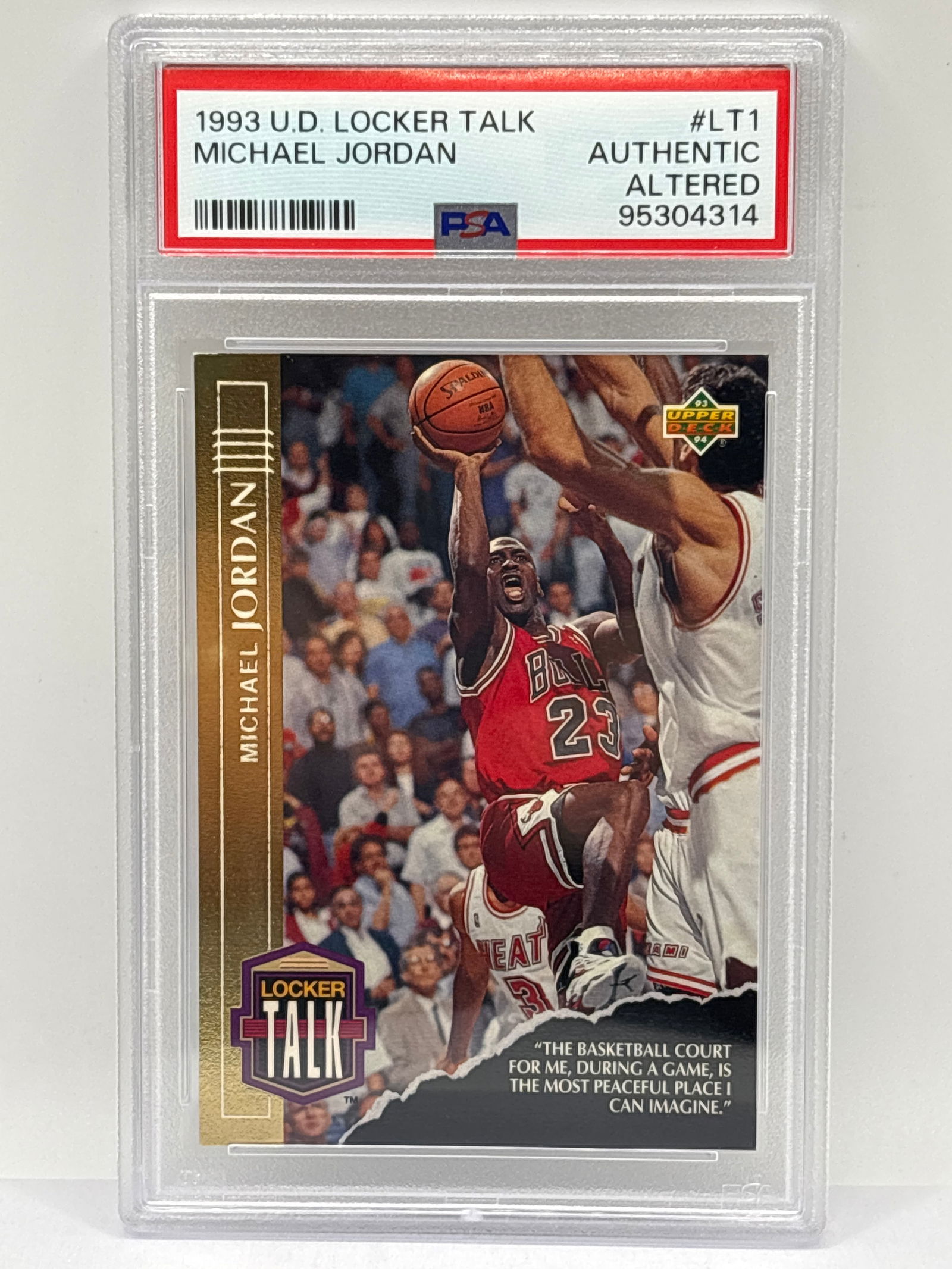1993 UPPER DECK LOCKER TALK MICHAEL JORDAN #LT1 INSERT GRADED PSA AUTHENTIC ALTERED (1 of 4)