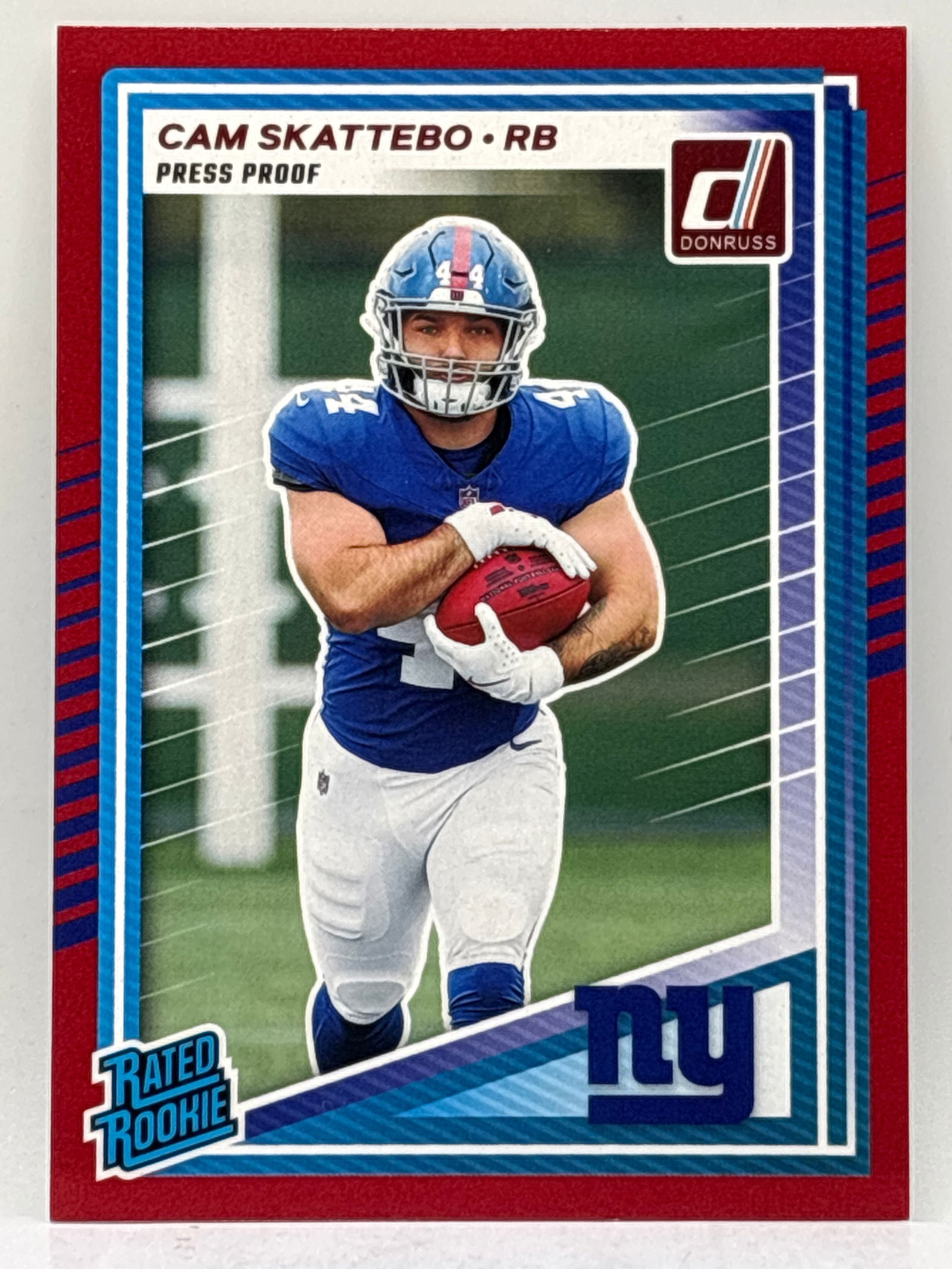 2025 PANINI DONRUSS CAM SKATTEBO RED PRESS PROOF RATED ROOKIE CARD (1 of 2)