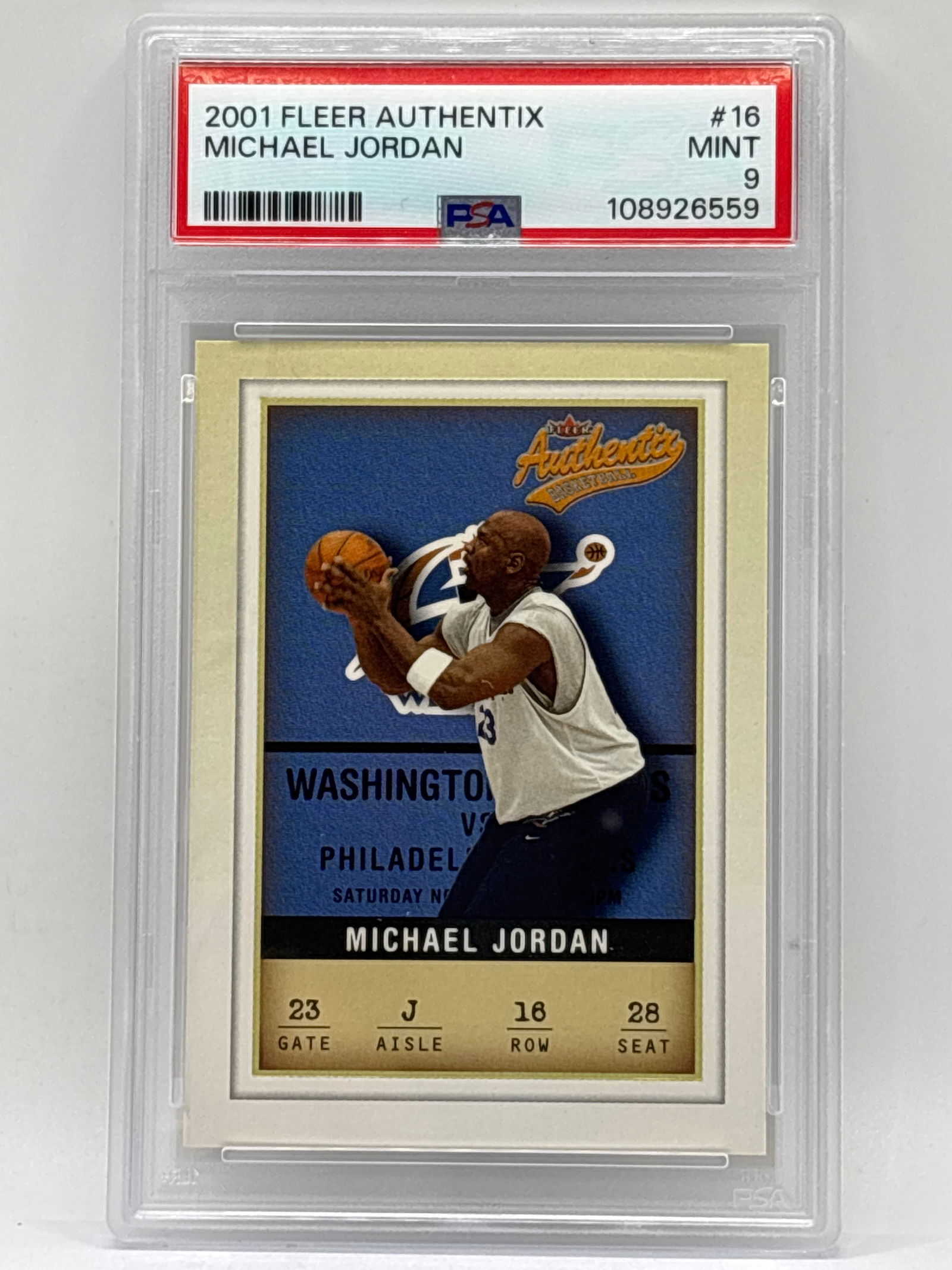 2001 FLEER AUTHENTIX MICHAEL JORDAN GRADED PSA MINT 9 (1 of 4)