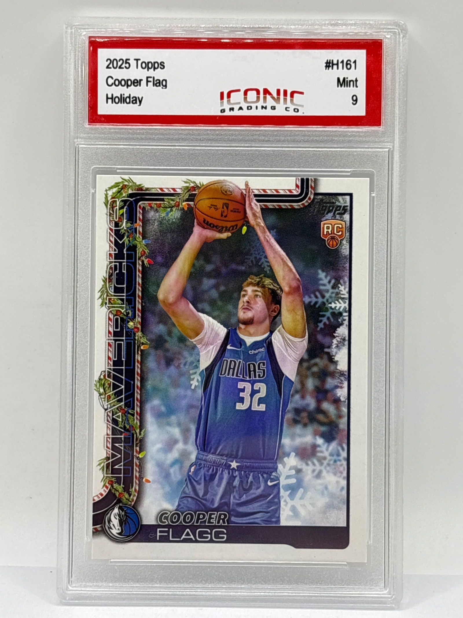 2025 TOPPS COOPER FLAGG HOLIDAY ROOKIE CARD GRADED MINT 9 (1 of 3)