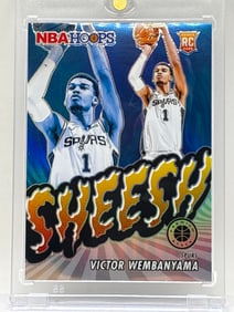 2023-24 PANINI PREMIUM STOCK VICTOR WEMBANYAMA SHEESH PRIZM HOLO ROOKIE CARD