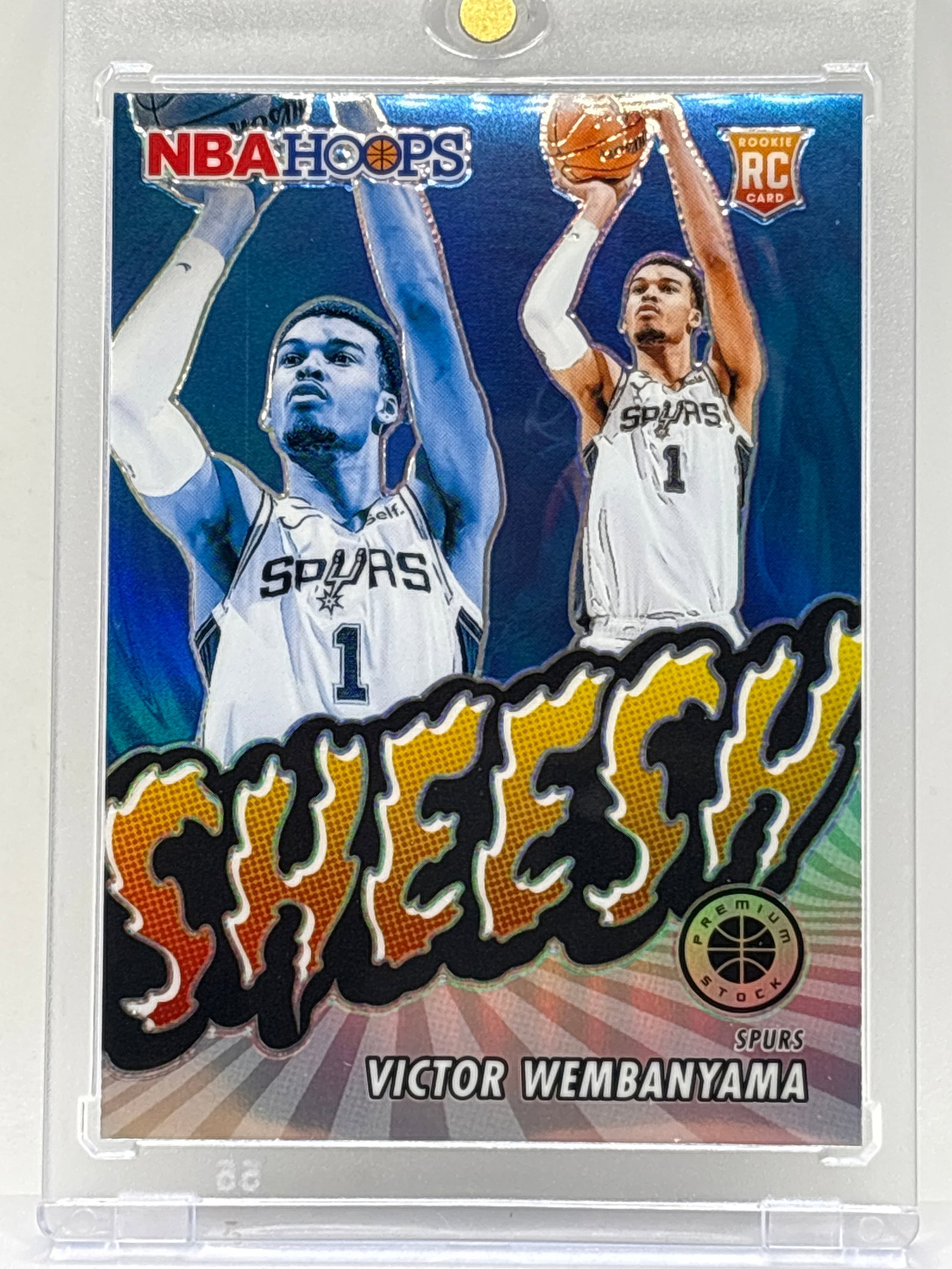 2023-24 PANINI PREMIUM STOCK VICTOR WEMBANYAMA SHEESH PRIZM HOLO ROOKIE CARD: THE HOBBY BOX