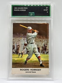 1961 GOLDEN PRESS #7 ROGERS HORNSBY GRADED EX-MINT 6