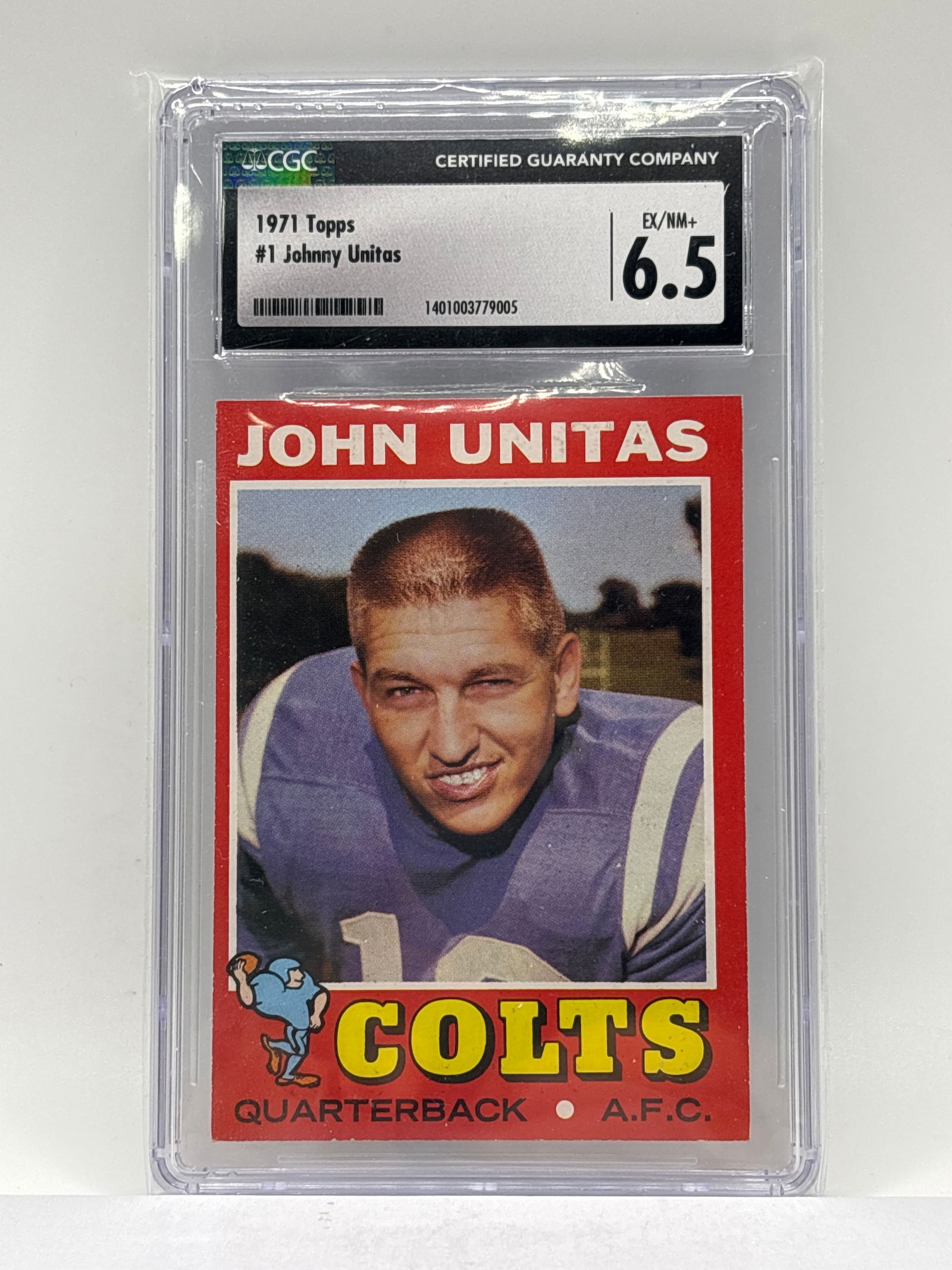 1971 TOPPS JOHN UNITAS #1 GRADED CGC EX/NM+ 6.5 (1 of 2)