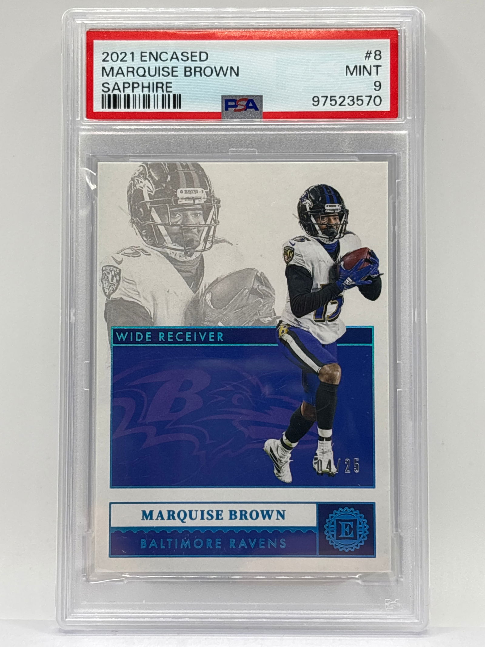 4/25!! 2021 PANINI ENCASED MARQUISE BROWN SAPPHIRE GRADED PSA MINT 9: THE HOBBY BOX