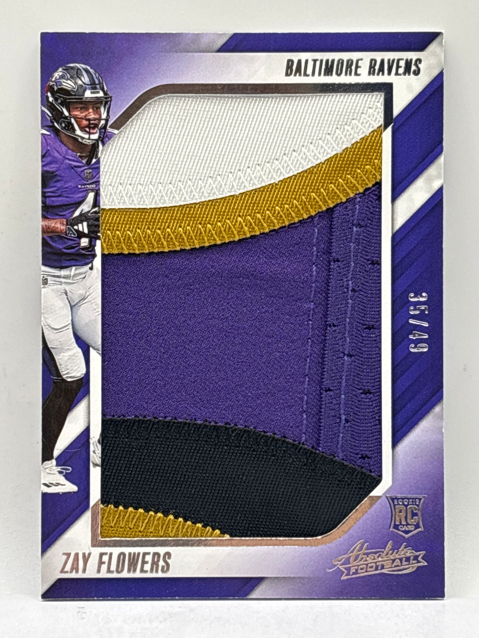 35/49!! 2023 PANINI ABSOLUTE ZAY FLOWERS 5-COLOR JUMBO ROOKIE PATCH (1 of 4)