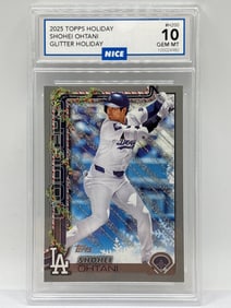 2025 TOPPS HOLIDAY SHOHEI OHTANI GLITTER HOLIDAY SP GRADED GEM MINT 10
