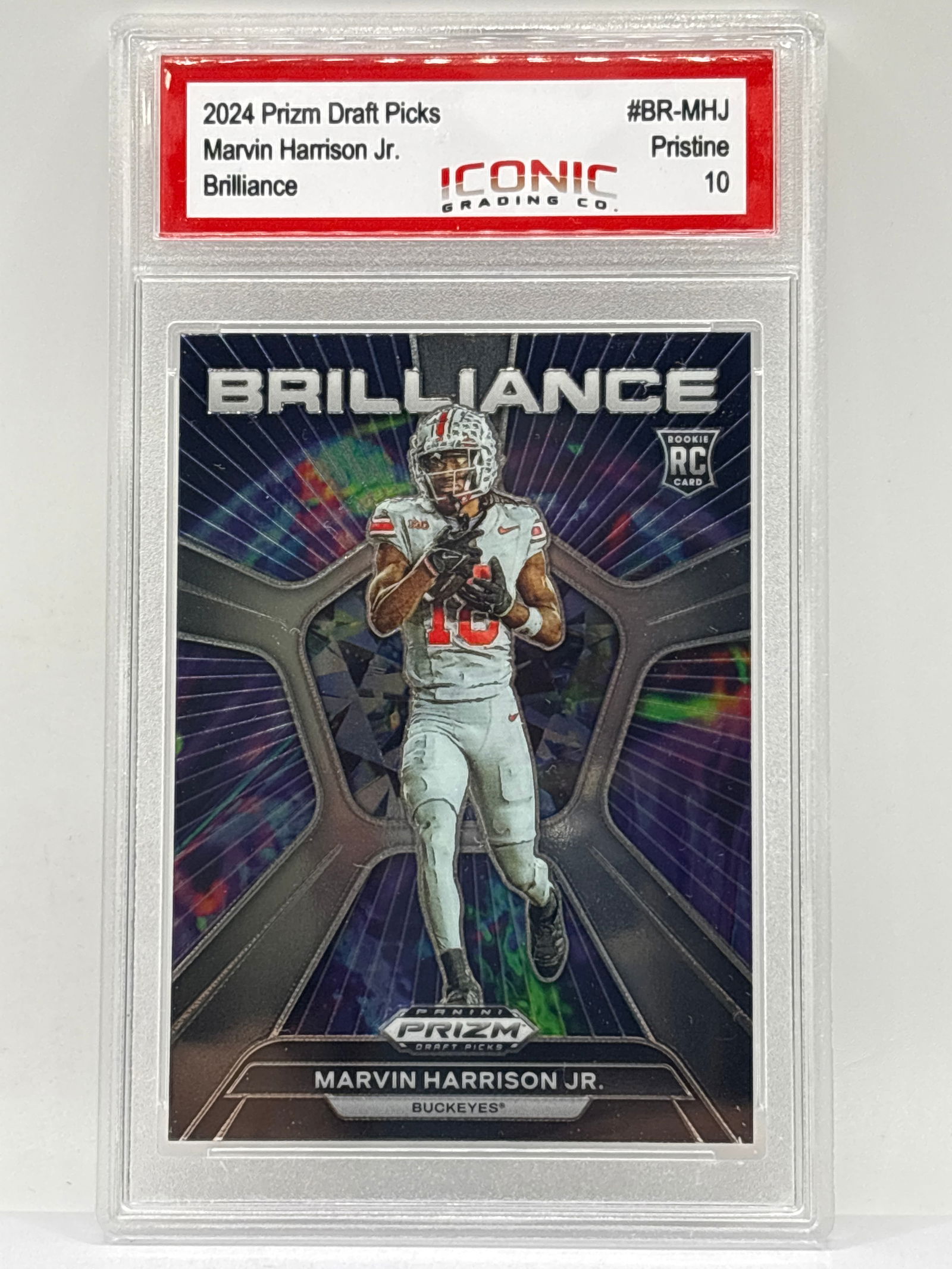 2024 PANINI PRIZM DRAFT PICKS MARVIN HARRISON JR BRILLIANCE ROOKIE CARD GRADED PRISTINE 10 (1 of 5)