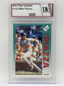 1992 FLEER UPDATE MIKE PIAZZA ROOKIE CARD GRADED MINT+ 9