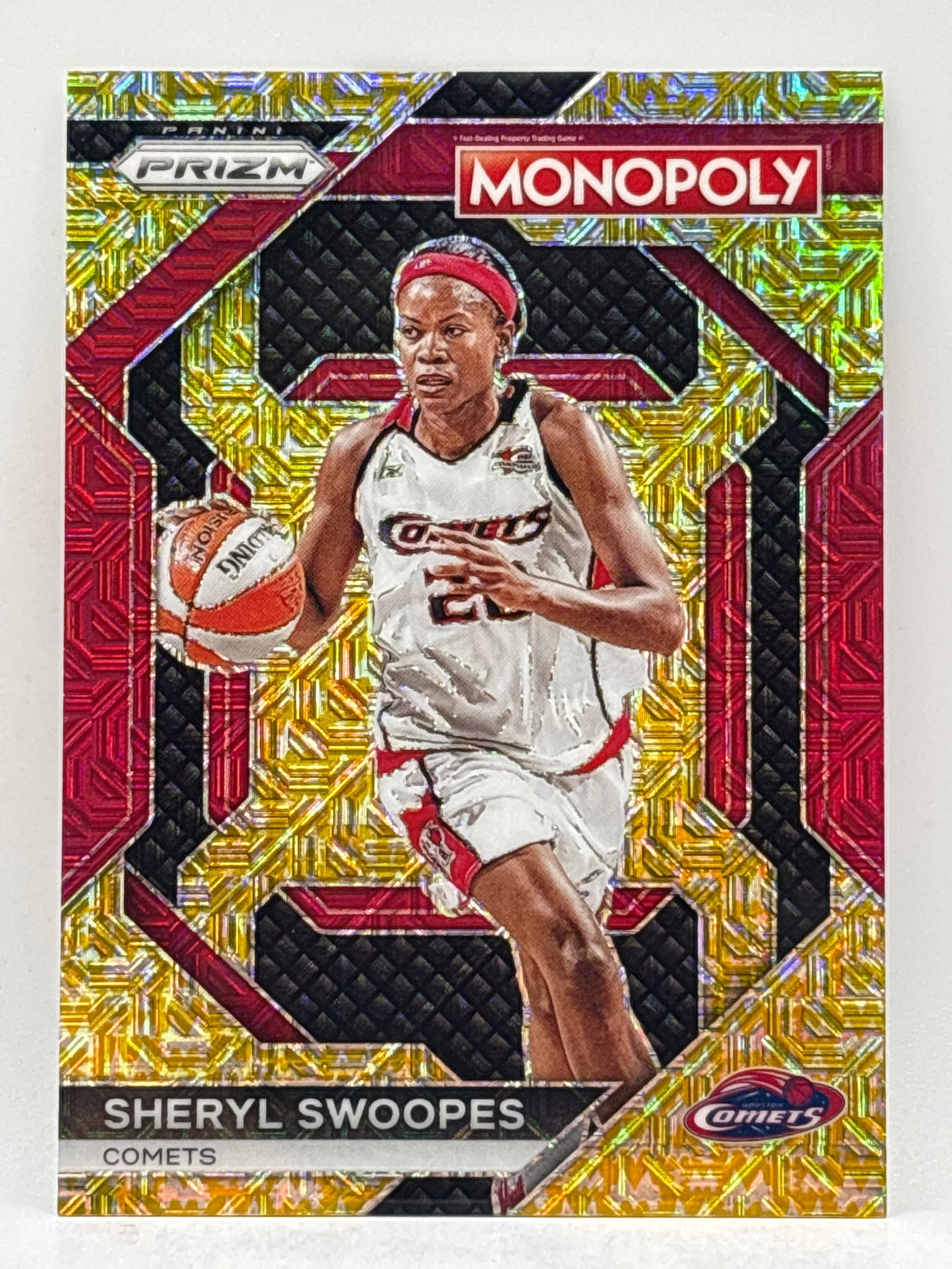 499/500! 2024 PANINI WNBA MONOPOLY PRIZM SHERYL SWOOPS GOLD MOJO PRIZM HOLO SP: THE HOBBY BOX