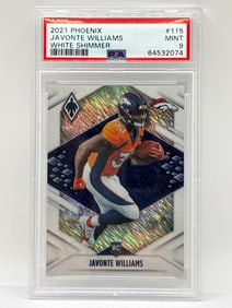 RARE 2021 PANINI PHOENIX JAVONTE WILLIAMS WHITE SHIMMER SP ROOKIE CARD GRADED PSA MINT 9