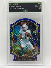 2021 PANINI SELECT CONCOURSE TUA TAGOVAILOA DIE-CUT BLUE CHECKERBOARD PRIZM HOLO RC GEM MINT 10