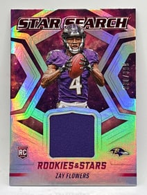 330/399!! 2023 PANINI ROOKIES & STARS STAR SEARCH ZAY FLOWERS AUTHENTIC MEMORABILIA ROOKIE PATCH