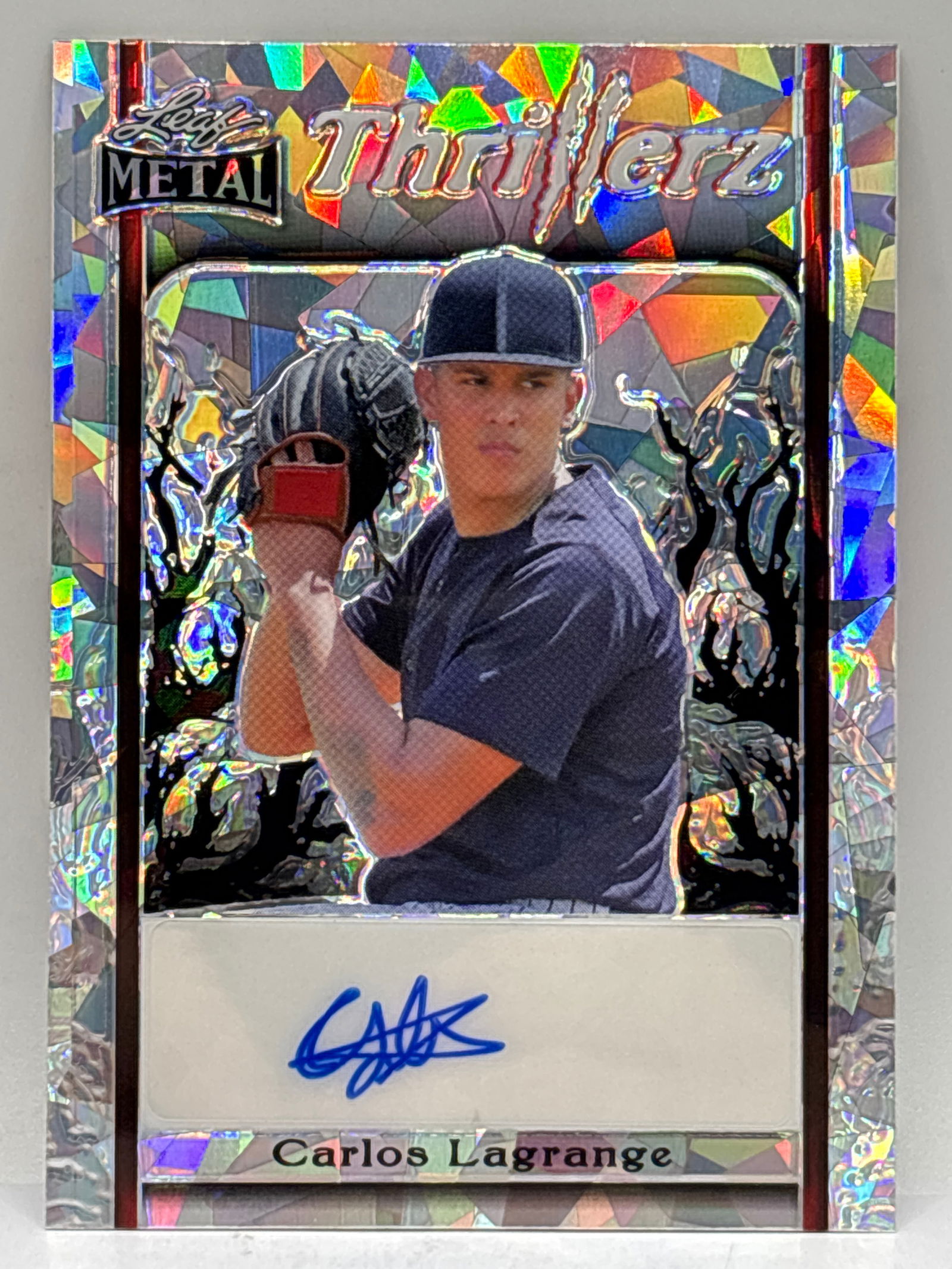 4/8!! 2022 LEAF METAL CARLOS LAGRANGE AUTOGRAPHED SILVER CRYSTAL THRILLERZ ROOKIE CARD (1 of 5)