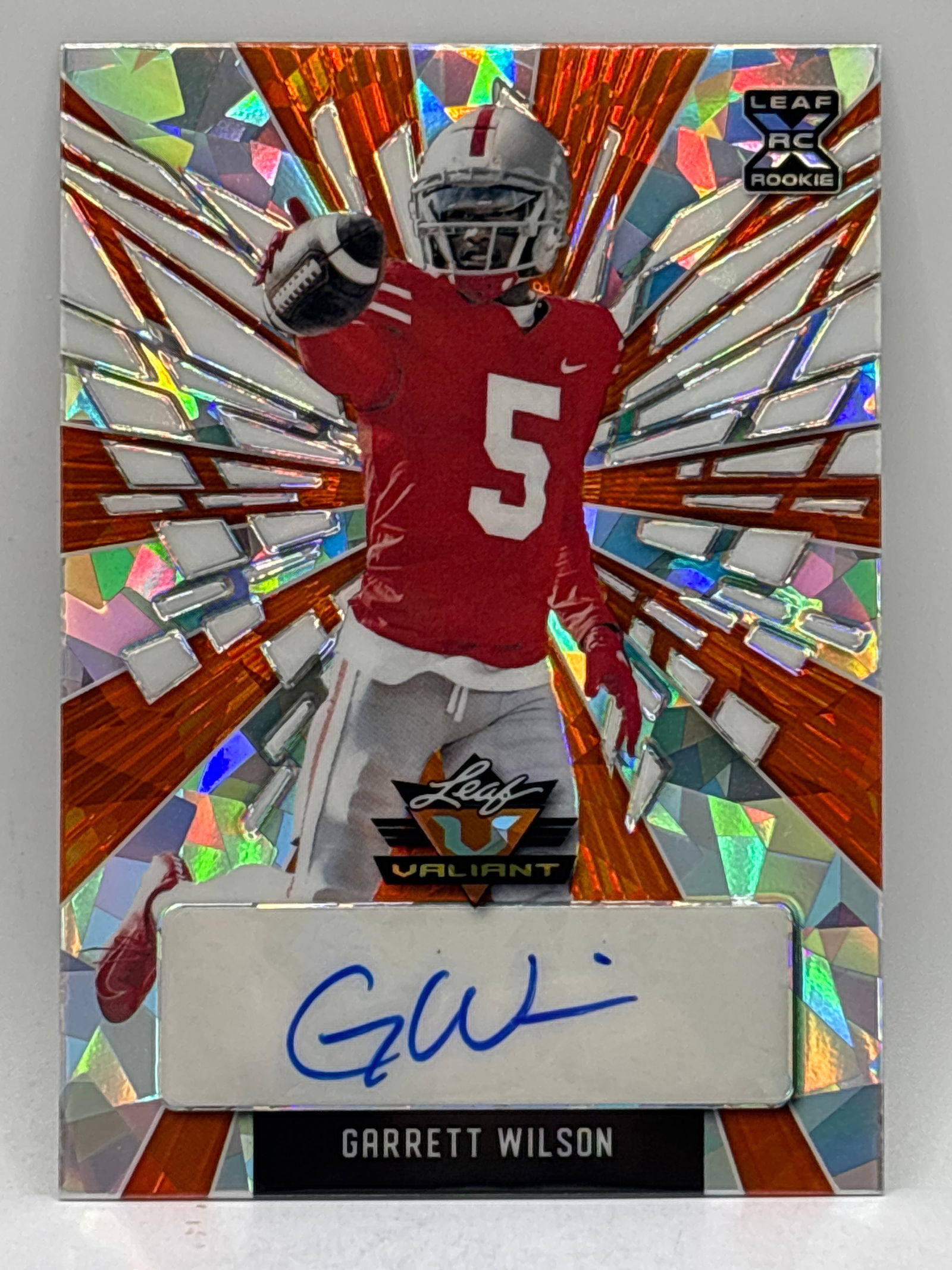 4/20!! 2022 LEAF VALIANT GARRETT WILSON AUTOGRAPHED CRYSTAL ROOKIE CARD: THE HOBBY BOX