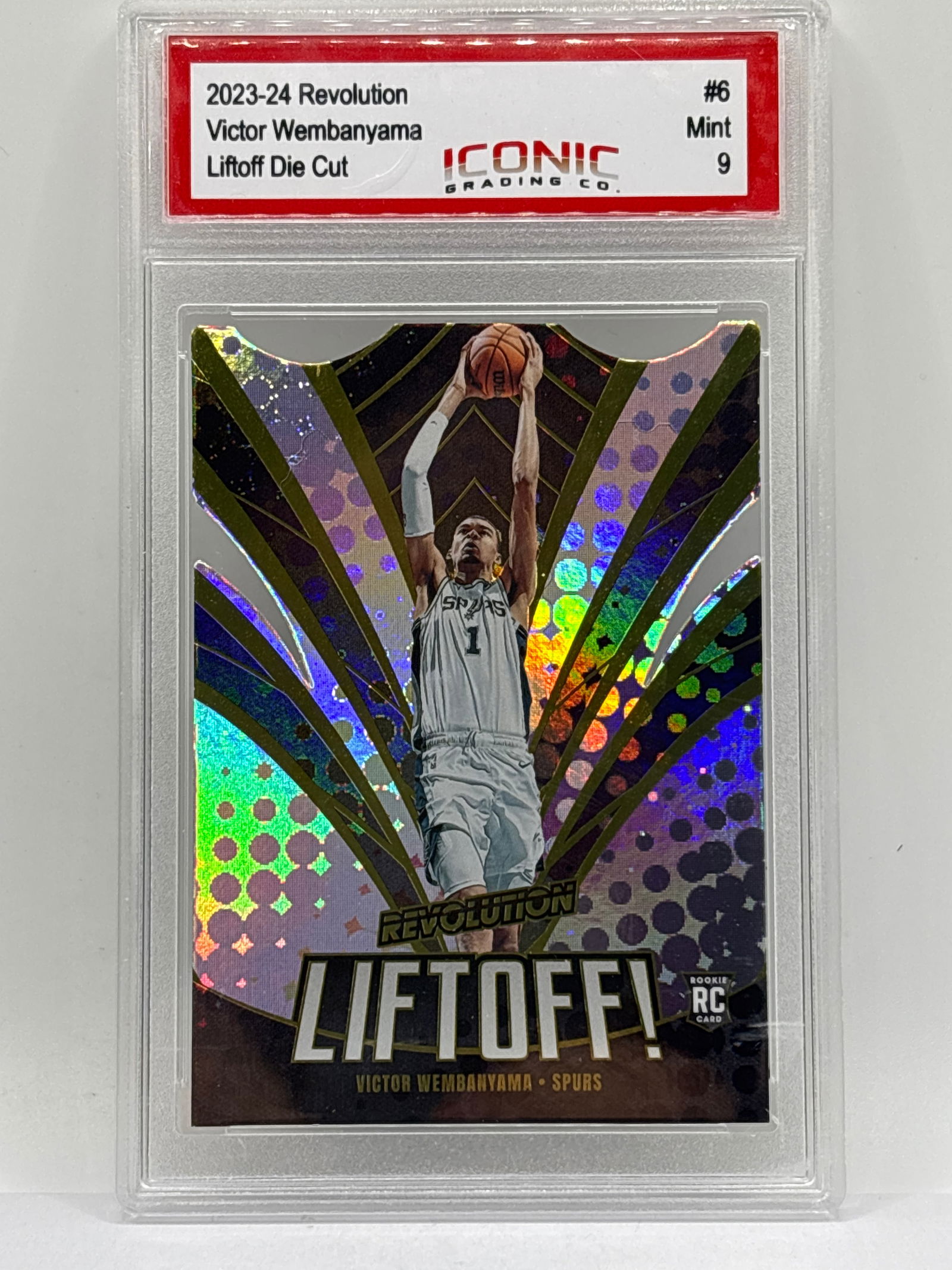 2023-24 PANINI REVOLUTION VICTOR DIE-CUT LIFTOFF SP ROOKIE CARD GRADED MINT 9 (1 of 4)