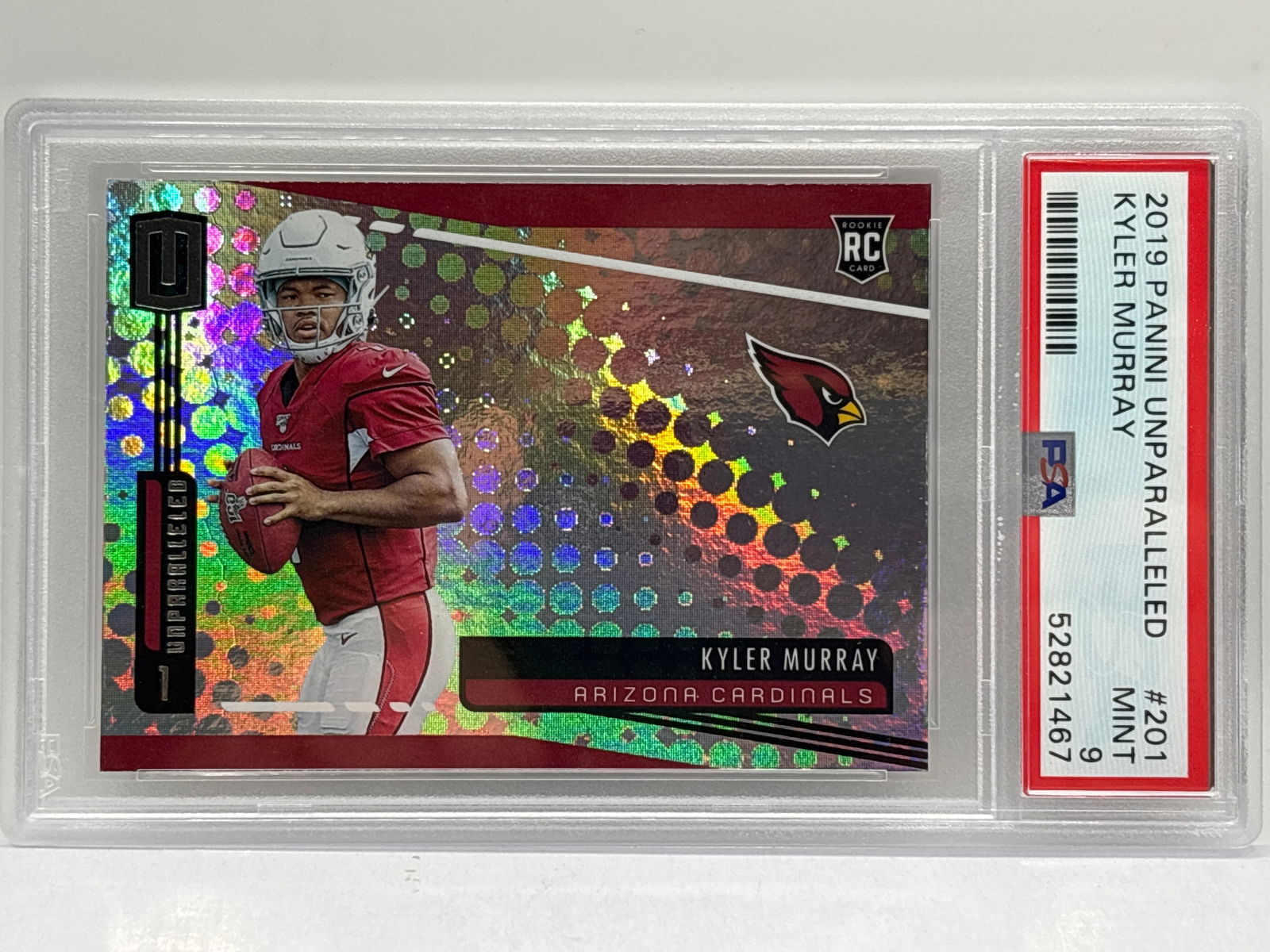 2019 PANINI UNPARALLELED KYLER MURRAY ROOKIE CARD GRADED PSA MINT 9 (1 of 4)