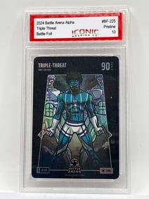 2024 BATTLE ARENA ALPHA BATTLE FOIL LAMELO BALL TRIPLE THREAT FIRST EDITION STEEL GRADED PRISTINE 10