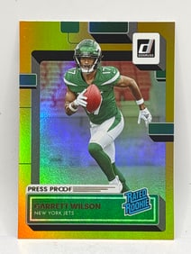 2022 PANINI DONRUSS GOLD PRESS PROOF GARRETT WILSON RATED ROOKIE CARD