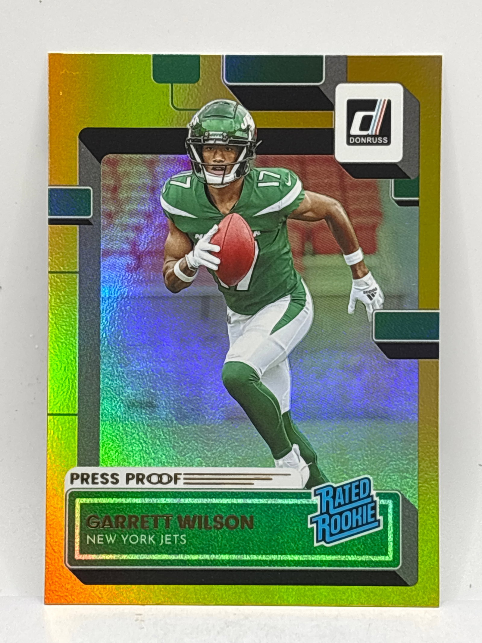 2022 PANINI DONRUSS GOLD PRESS PROOF GARRETT WILSON RATED ROOKIE CARD: THE HOBBY BOX