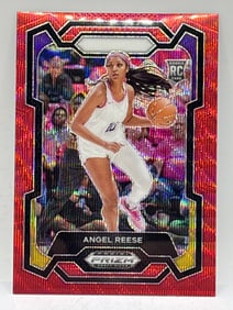 2024 PANINI PRIZM DRAFT PICKS ANGEL REESE RED WAVE PRIZM HOLO ROOKIE CARD