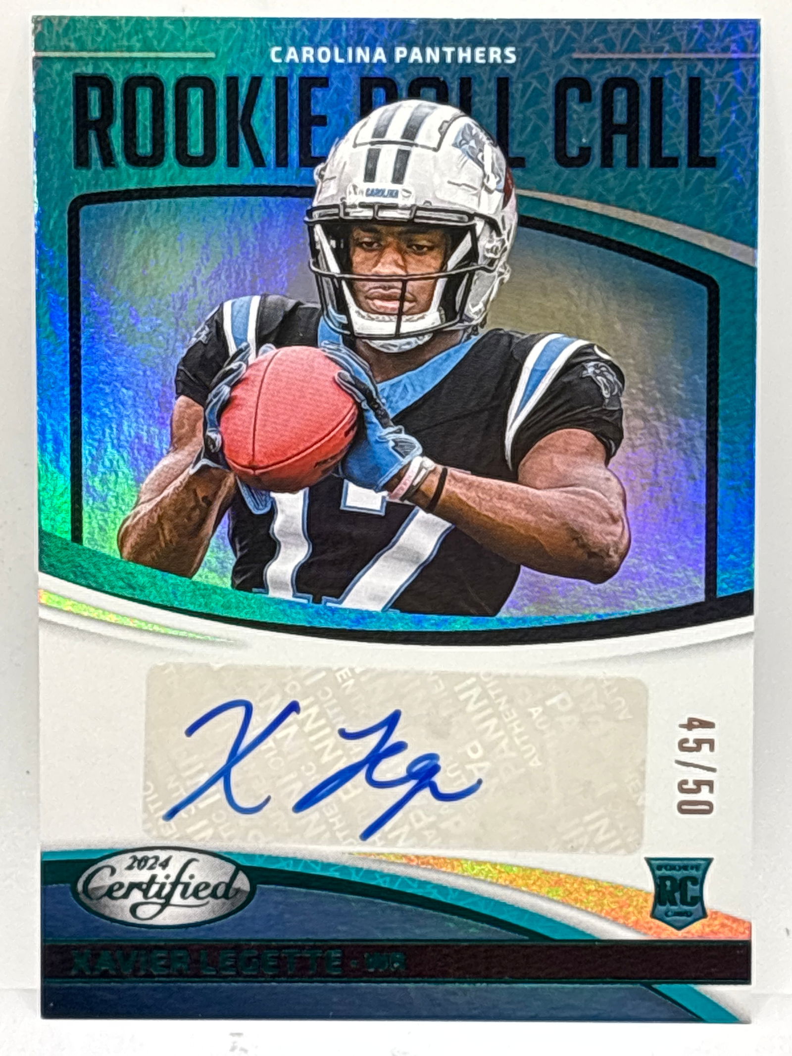 45/50!! 2024 PANINI CERTIFIED ROOKIE ROLL CALL XAVIER LEGETTE AUTOGRAPHED ROOKIE CARD (1 of 4)
