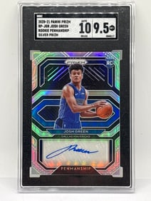 2020-21 PANINI PRIZM JOSH GREEN ROOKIE PENMANSHIP AUTOGRAPHED SILVER PRIZM HOLO AUTO 10/9.5